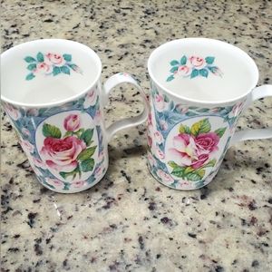 ROY KIRKHAM  Rose fine bone china cups set of 2